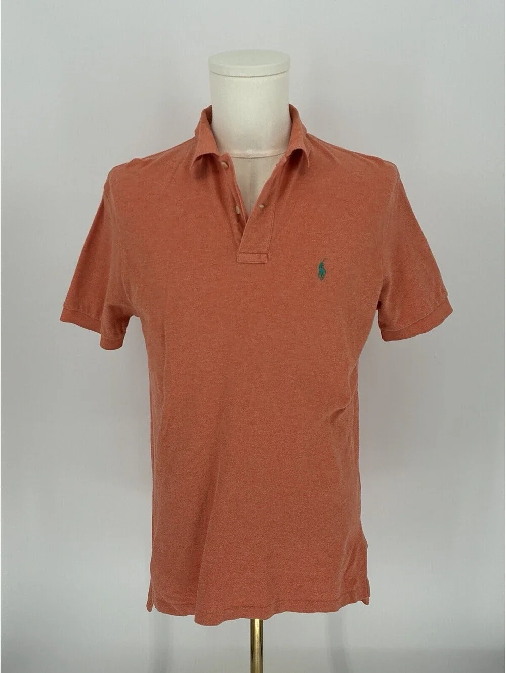 Polo Ralph Lauren Polo Shirt Men's M Medium Orange Short Sleeve Pony Embroidered